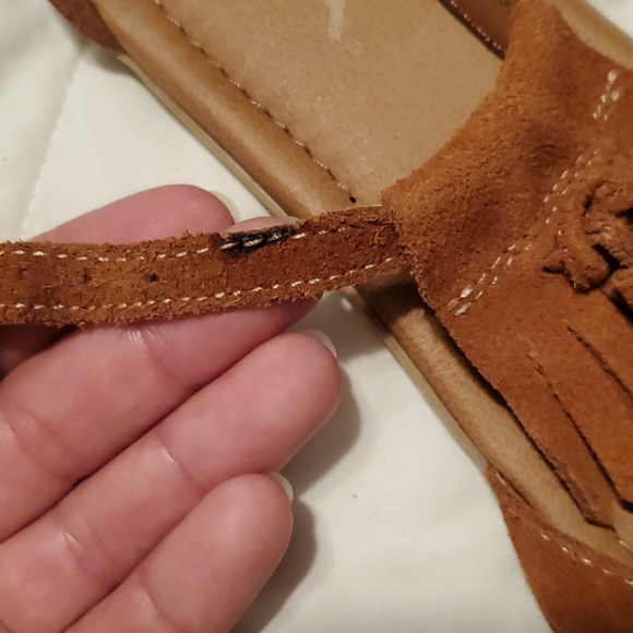 NWOT Boho Leather Moccasin Sandals - Picture 3 of 3